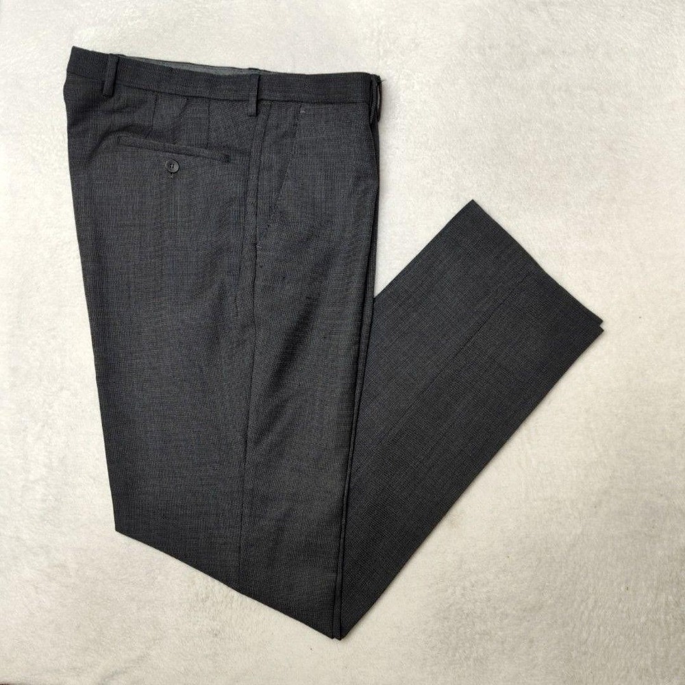 Hugo Boss Pants Mens 36x33 Gray Wool Viscose Leenon Lined Dress Slacks Suit